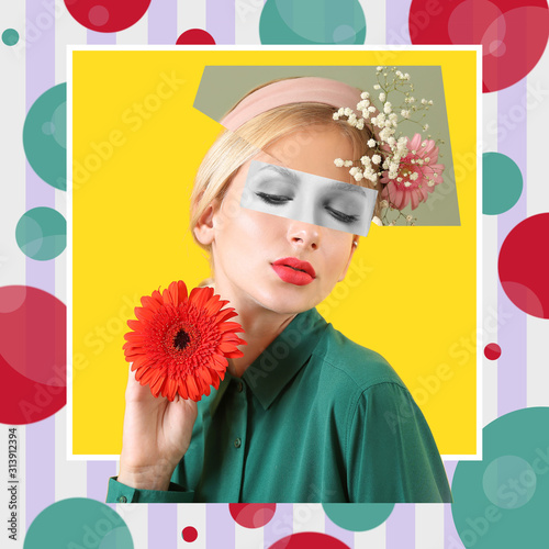 Creative collage with fashi...