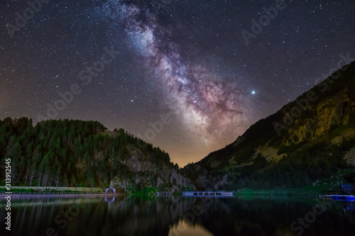 Night  astrophotography. Milky Way  over Pyrenees photo