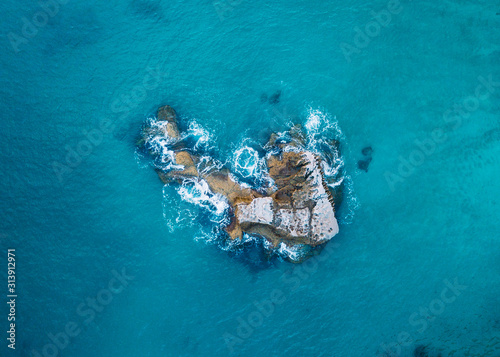 Cathedral Cove from above in New Zealand
