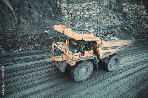 Coal Truck from Aerial View photo