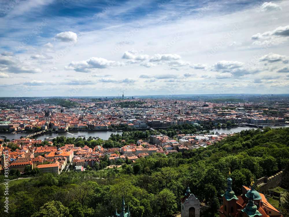 panoramic view of the prague city