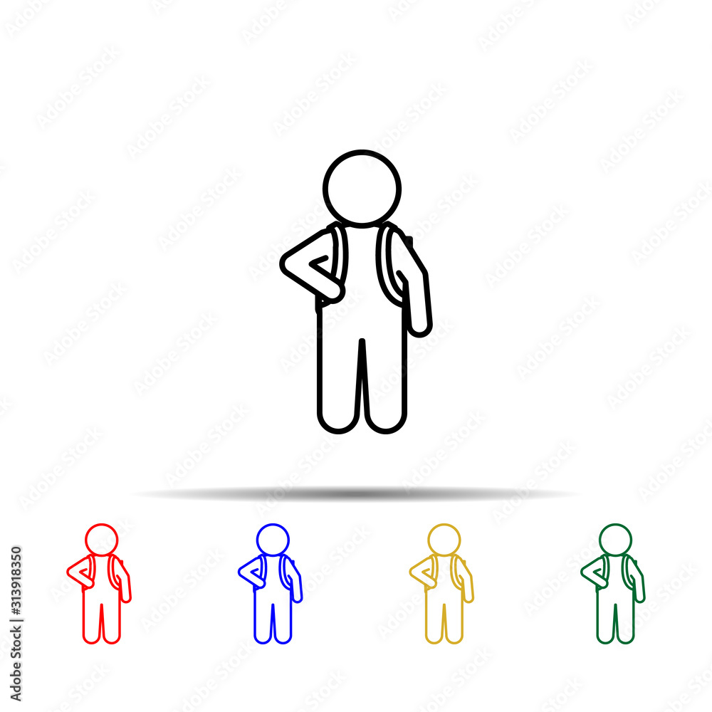 schoolboy multi color style icon. Simple thin line, outline vector of school icons for ui and ux, website or mobile application schoolboy multi color style icon. Simple thin line, outline vector of school icons for ui and ux, website or mobile application