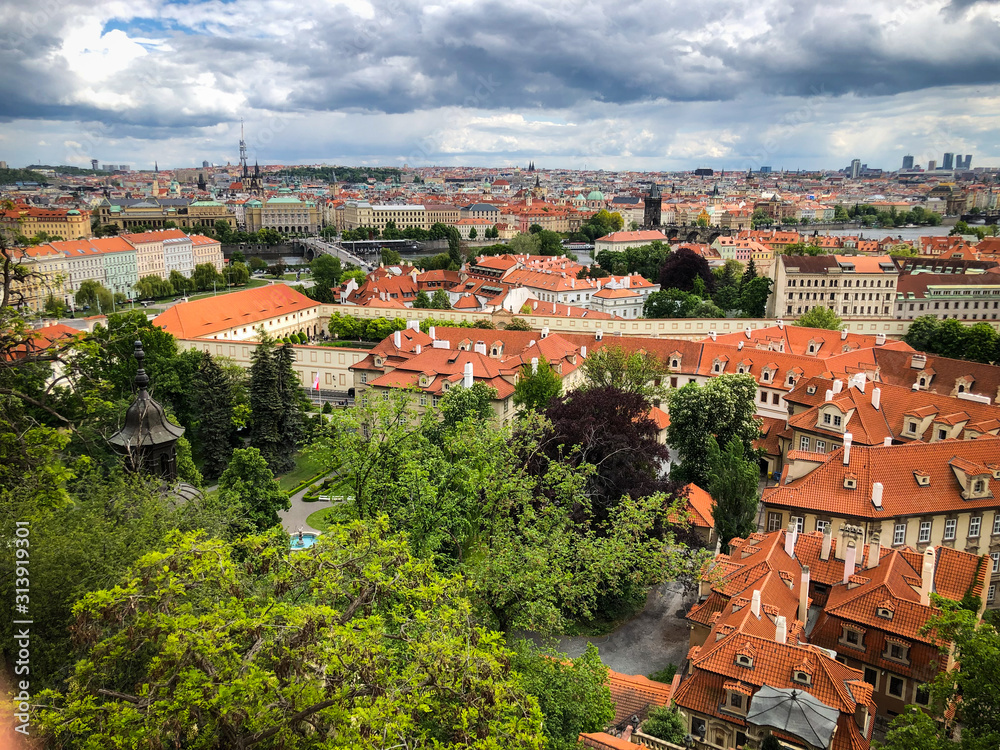 panoramic view of Prague city 