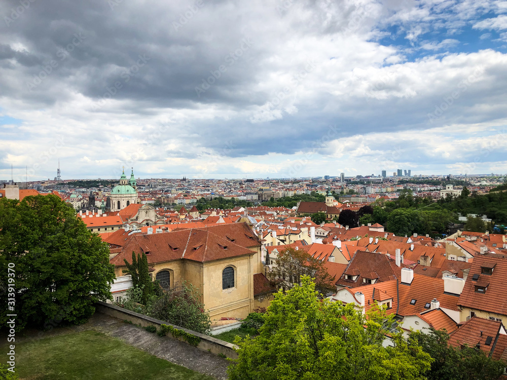 Fototapeta premium panoramic view of Prague city 