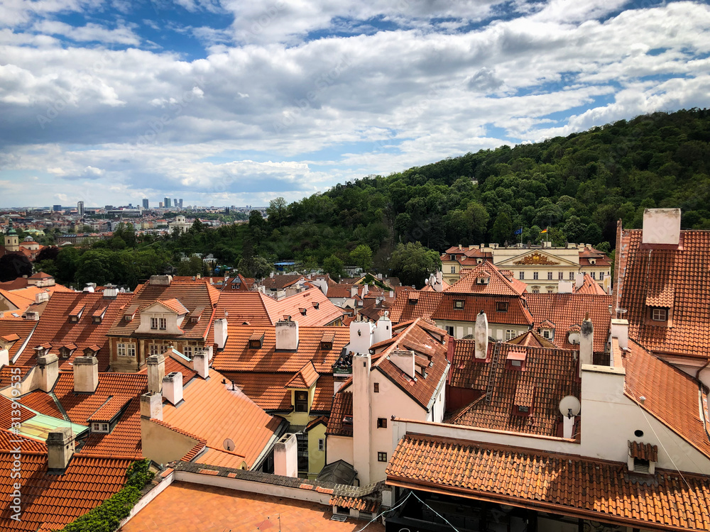 panoramic view of Prague city 