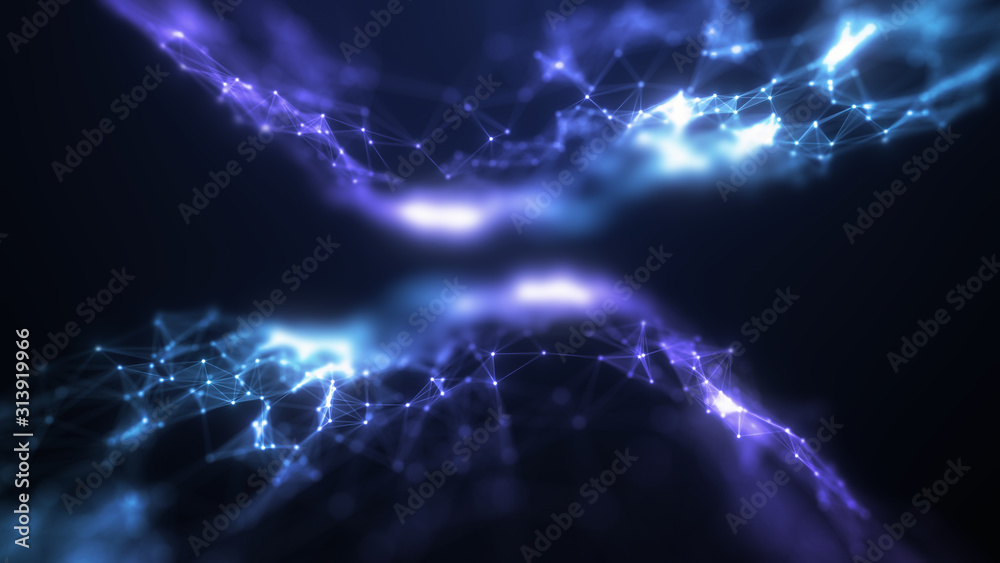 3D Illustration of an Abstract Plexus Concept Background