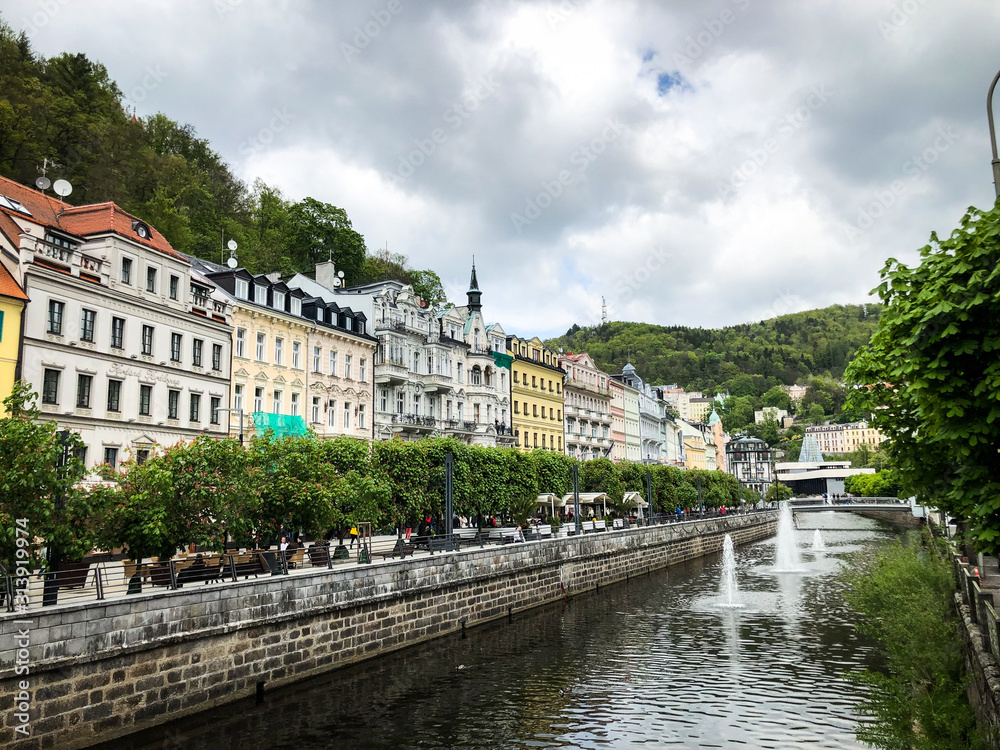 close up view of the czech city Karlovy Vary