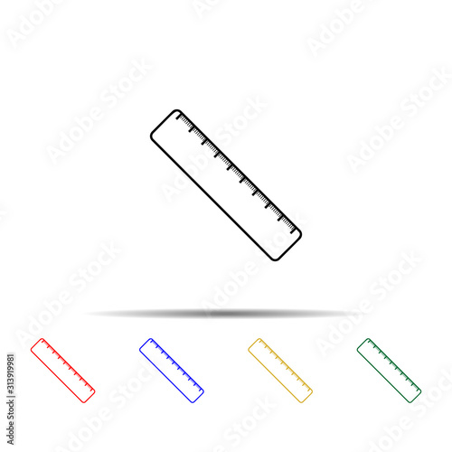 ruler multi color style icon. Simple thin line, outline vector of sciense icons for ui and ux, website or mobile application photo