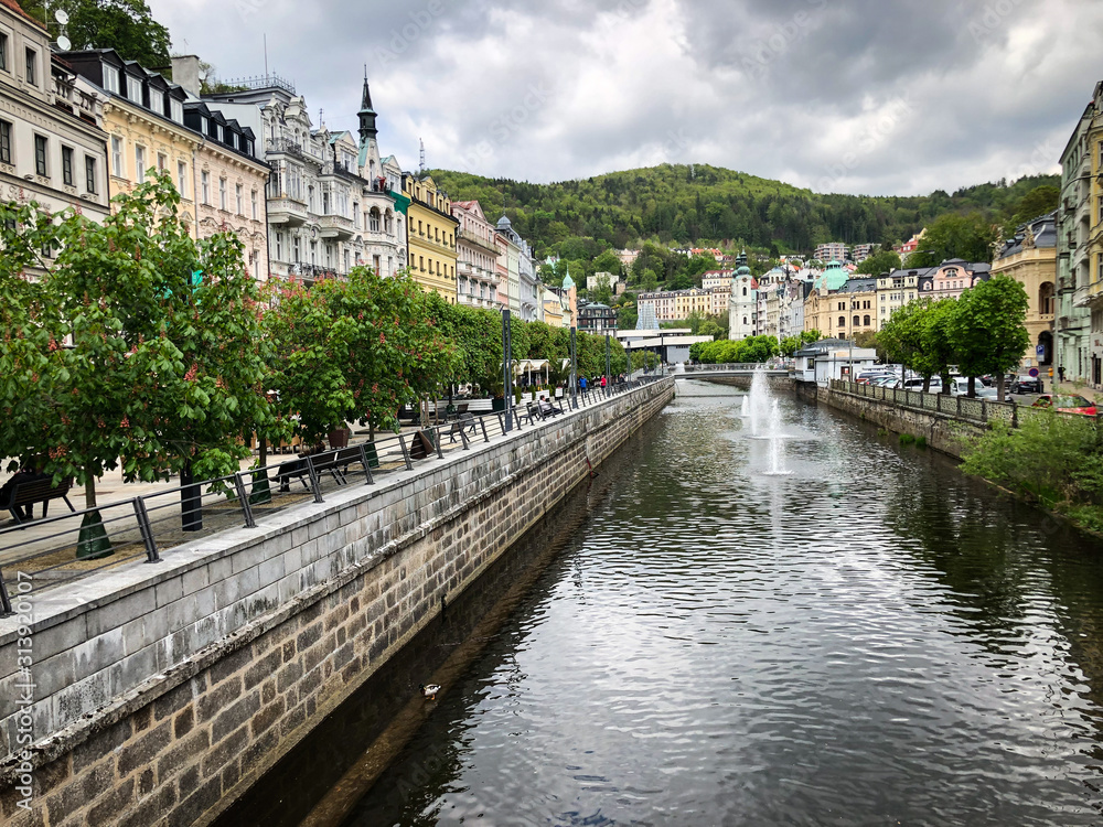 close up view of the czech city Karlovy Vary