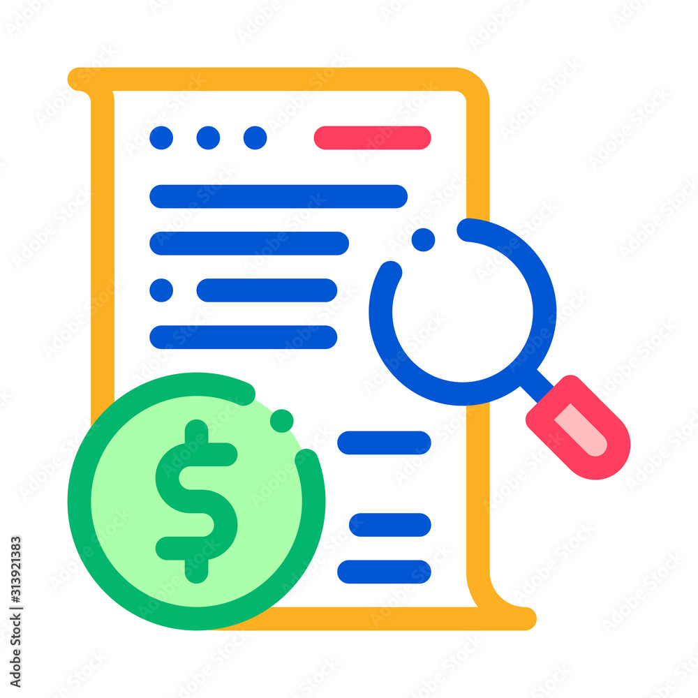 Money Contract Check Icon Vector. Outline Money Contract Check Sign. Isolated Contour Symbol Illustration Money Contract Check Icon Vector. Outline Money Contract Check Sign. Isolated Contour Symbol Illustration