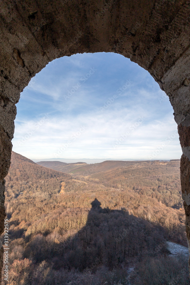 View from the Castle of Somosko on the border of Hungary and Slovakia