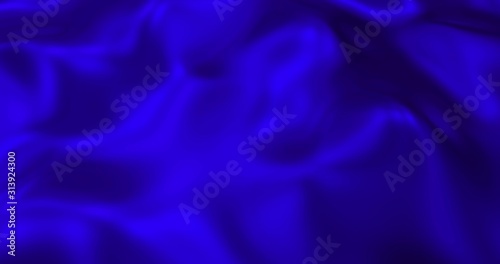Blue metallic wave liquid background. Glamour satin lava texture 3D rendering.