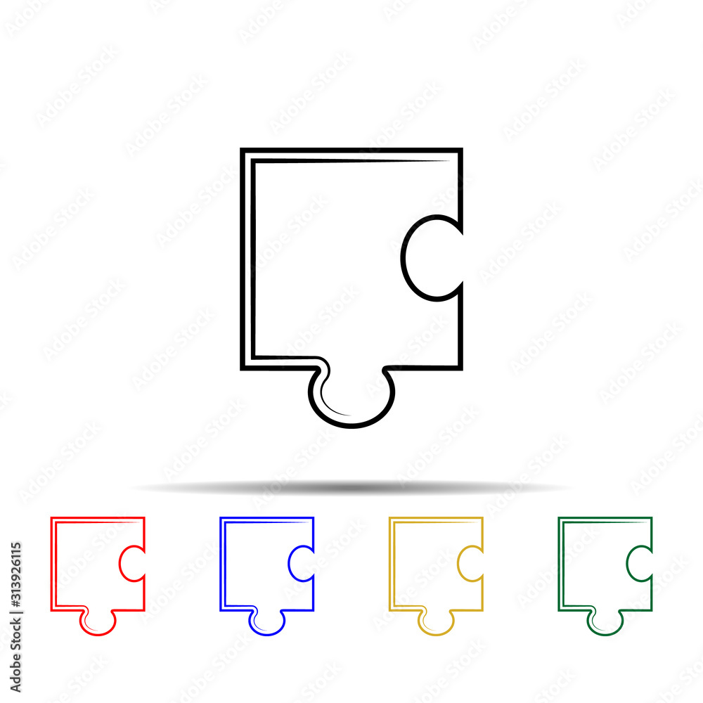 Puzzle line multi color style icon. Simple thin line, outline vector of ...