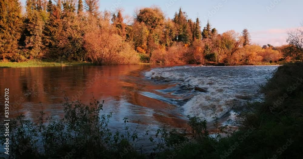 Wonderful 4K vdeo of Boyne valley, river and surroundings in bright colors of golden autumn, Co. Meath, Ireland Wonderful 4K vdeo of Boyne valley, river and surroundings in bright colors of golden autumn, Co. Meath, Ireland