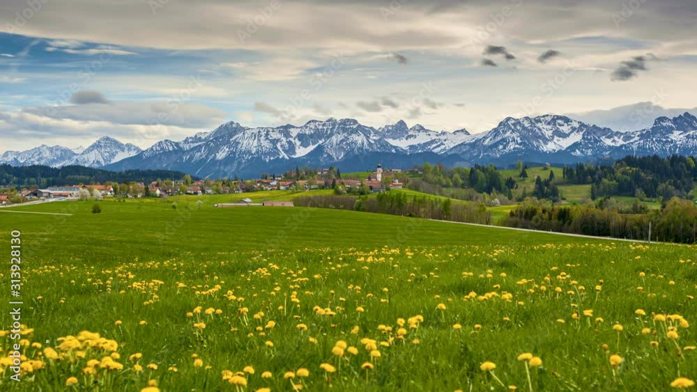 timelapse of moving clouds over beautiful landscape in Germany
