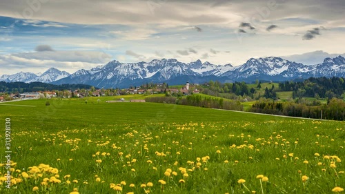 timelapse of moving clouds over beautiful landscape in Germany