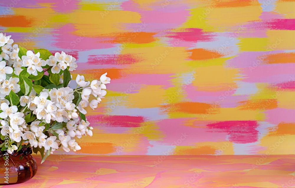 Obraz premium bouquet of Jasmine colored background