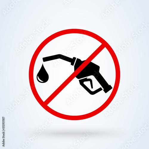 Gas Pump forbidden, Simple vector modern icon design illustration.