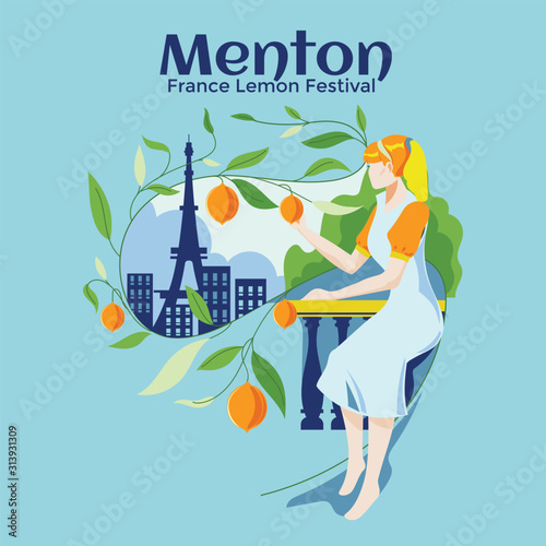 France Lemon Festival or Fete du Citron in Menton on French Riviera photo