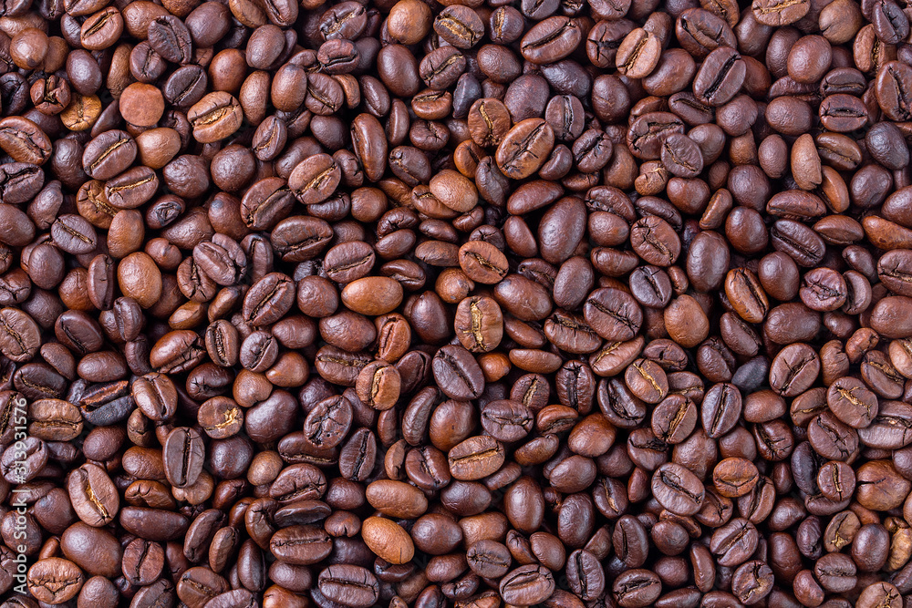 Roasted coffee beans texture, background Roasted coffee beans texture, background