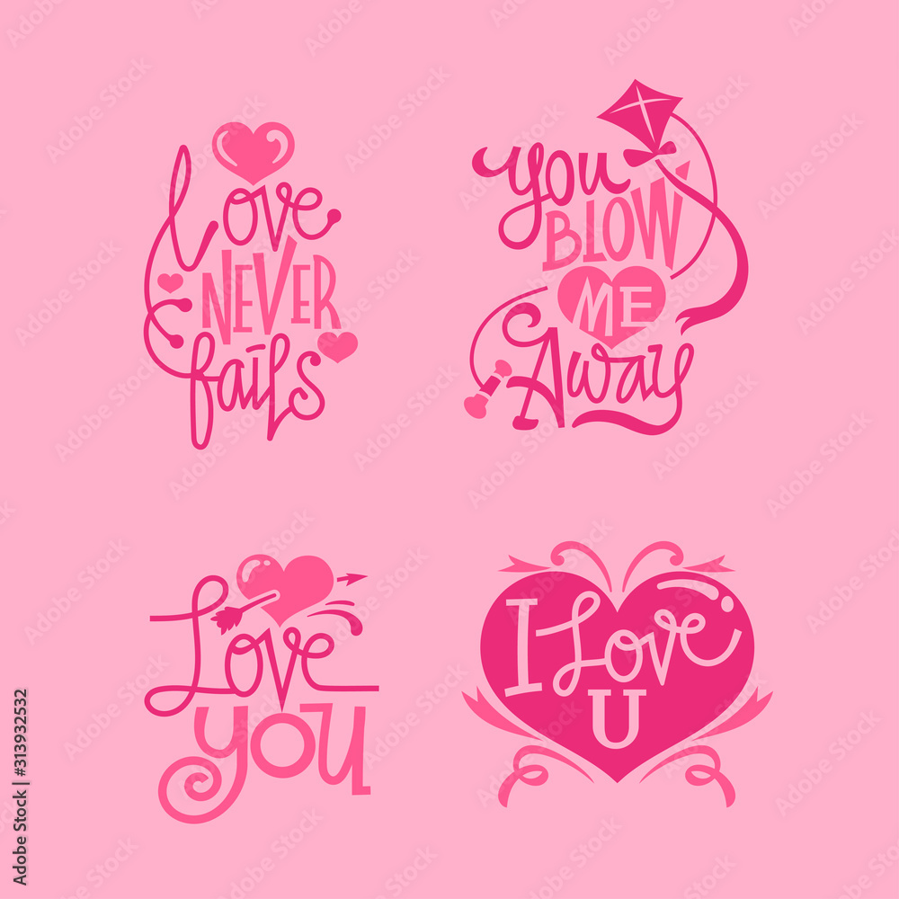 Valentines day lettering quotes collection vector cutting file Valentines day lettering quotes collection vector cutting file