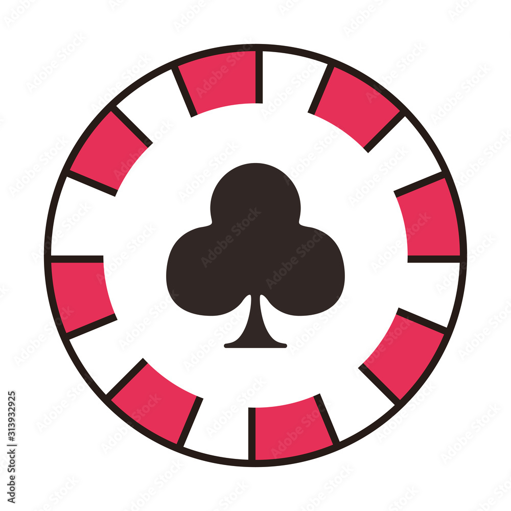 casino chip with clover isolated icon