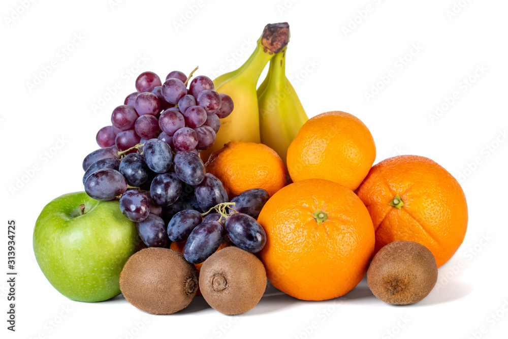 assortment or tropical fruits isolated on white background assortment or tropical fruits isolated on white background