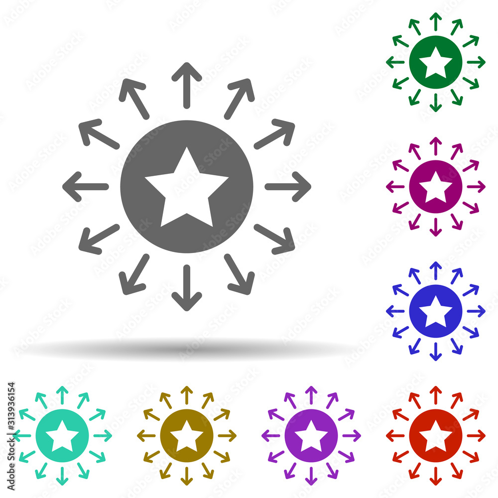Circle, star, arrow, skill in multi color style icon. Simple glyph, flat vector of business icons for ui and ux, website or mobile application Circle, star, arrow, skill in multi color style icon. Simple glyph, flat vector of business icons for ui and ux, website or mobile application