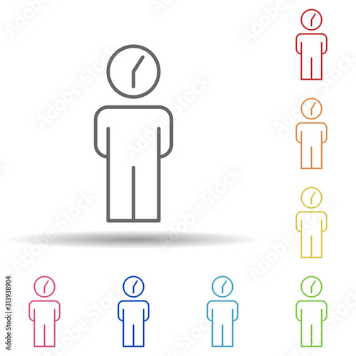 Time management line in multi color style icon. Simple thin line, outline vector of business organisation icons for ui and ux, website or mobile application