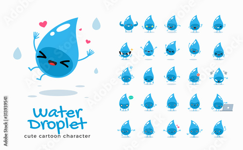 Vector set of cartoon images of Water. Vector Illustration.