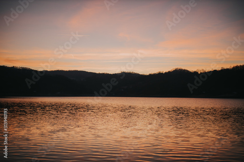 sunset over lake