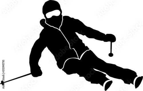Winter Sport Ski Silhouette Illustration