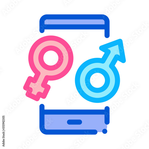 Male and Female Compatibility Icon Vector. Outline Male and Female Compatibility Sign. Isolated Contour Symbol Illustration