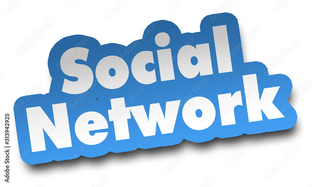 social network concept 3d illustration isolated