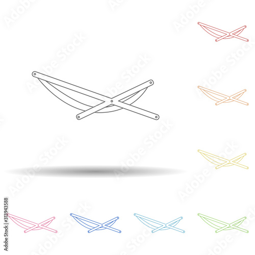 chaise-longue flat in multi color style icon. Simple thin line, outline vector of Summer icons for ui and ux, website or mobile application