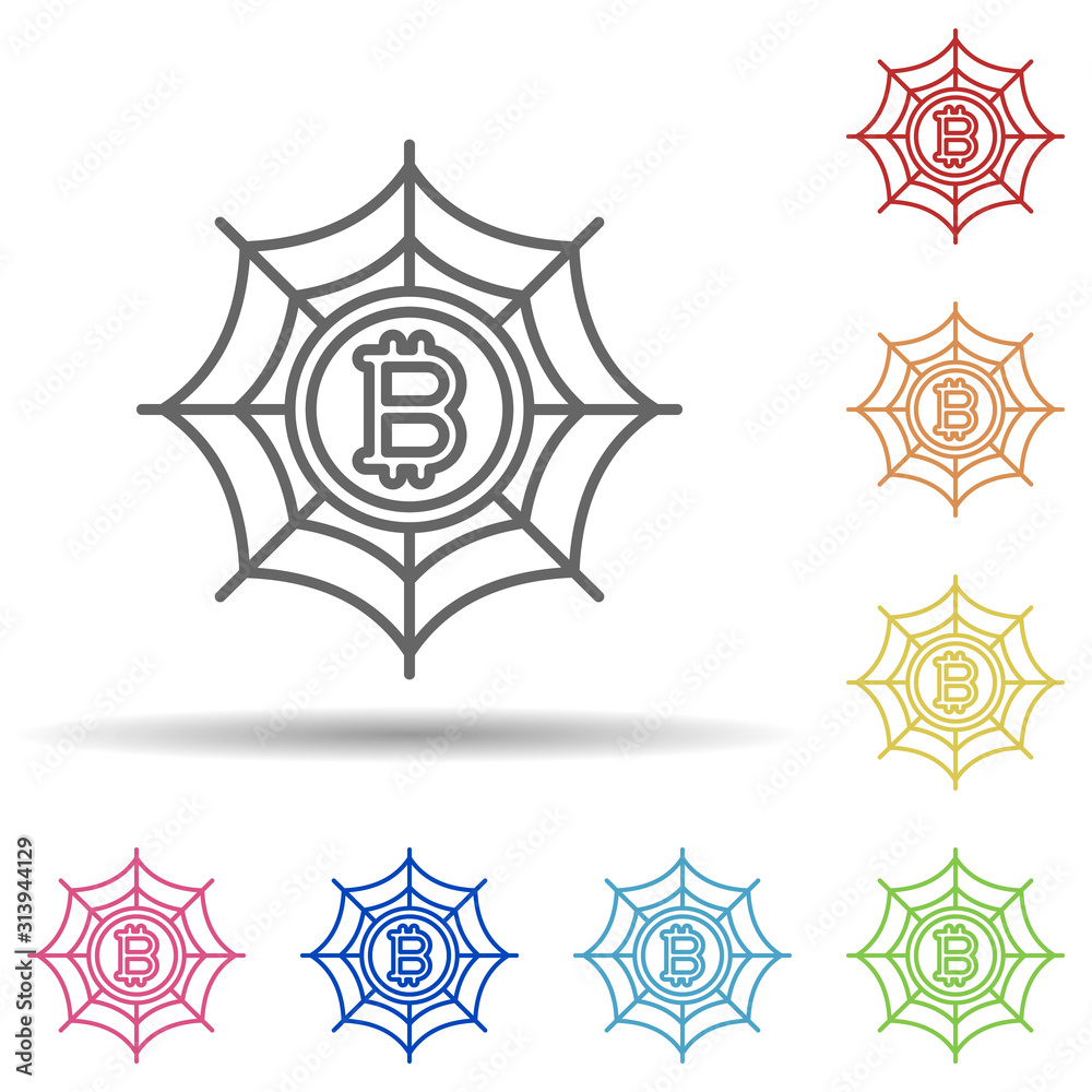 bitcoin, web multi color style icon. Simple thin line, outline vector of cryptocurrency icons for ui and ux, website or mobile application bitcoin, web multi color style icon. Simple thin line, outline vector of cryptocurrency icons for ui and ux, website or mobile application