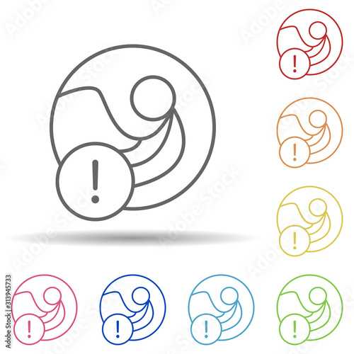 Fetus, disease, medical in multi color style icon. Simple thin line, outline vector of charity icons for ui and ux, website or mobile application