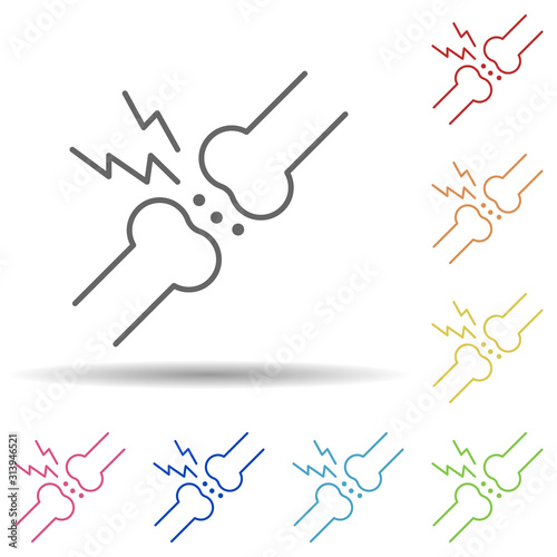 Cartilage, disease, medical in multi color style icon. Simple thin line, outline vector of charity icons for ui and ux, website or mobile application