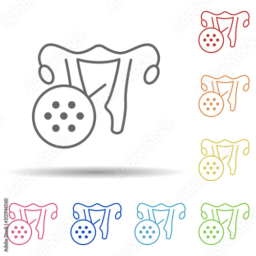 Vagina, disease, medical in multi color style icon. Simple thin line, outline vector of charity icons for ui and ux, website or mobile application