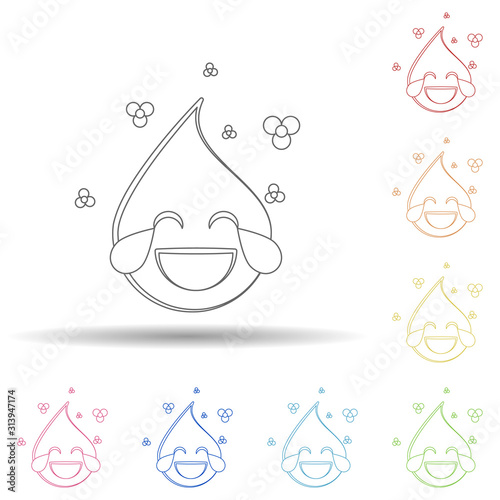 Emoji hilarious in multi color style icon. Simple thin line, outline vector of emoji icons for ui and ux, website or mobile application