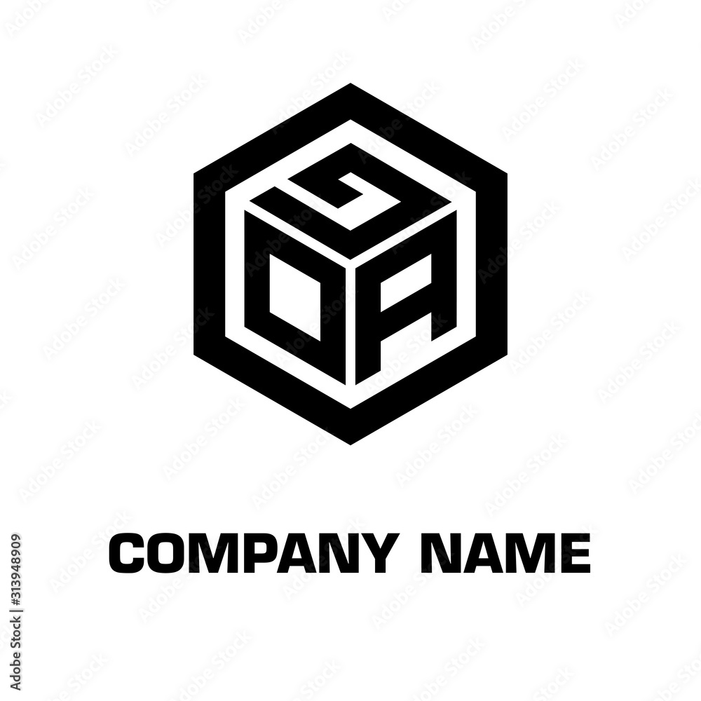 logo hexagon style initial letter for a company and industry logo hexagon style initial letter for a company and industry