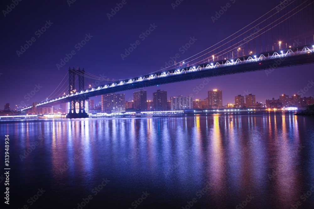 Fototapeta premium manhattan bridge at night