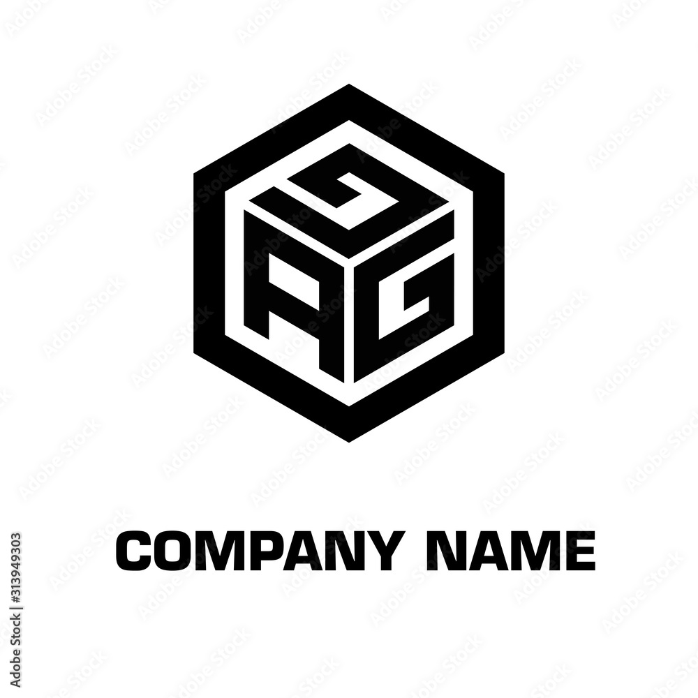 logo hexagon style initial letter for a company and industry logo hexagon style initial letter for a company and industry