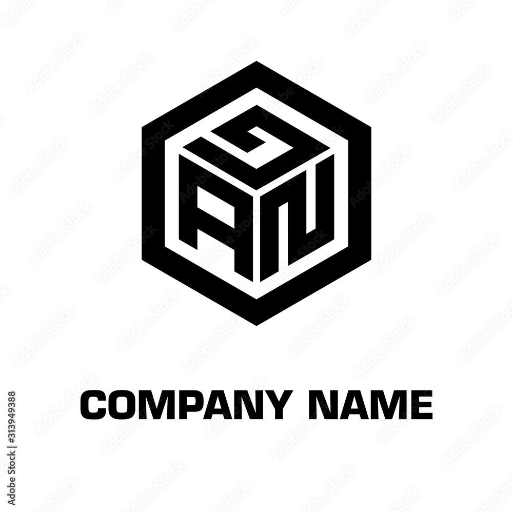 logo hexagon style initial letter for a company and industry logo hexagon style initial letter for a company and industry