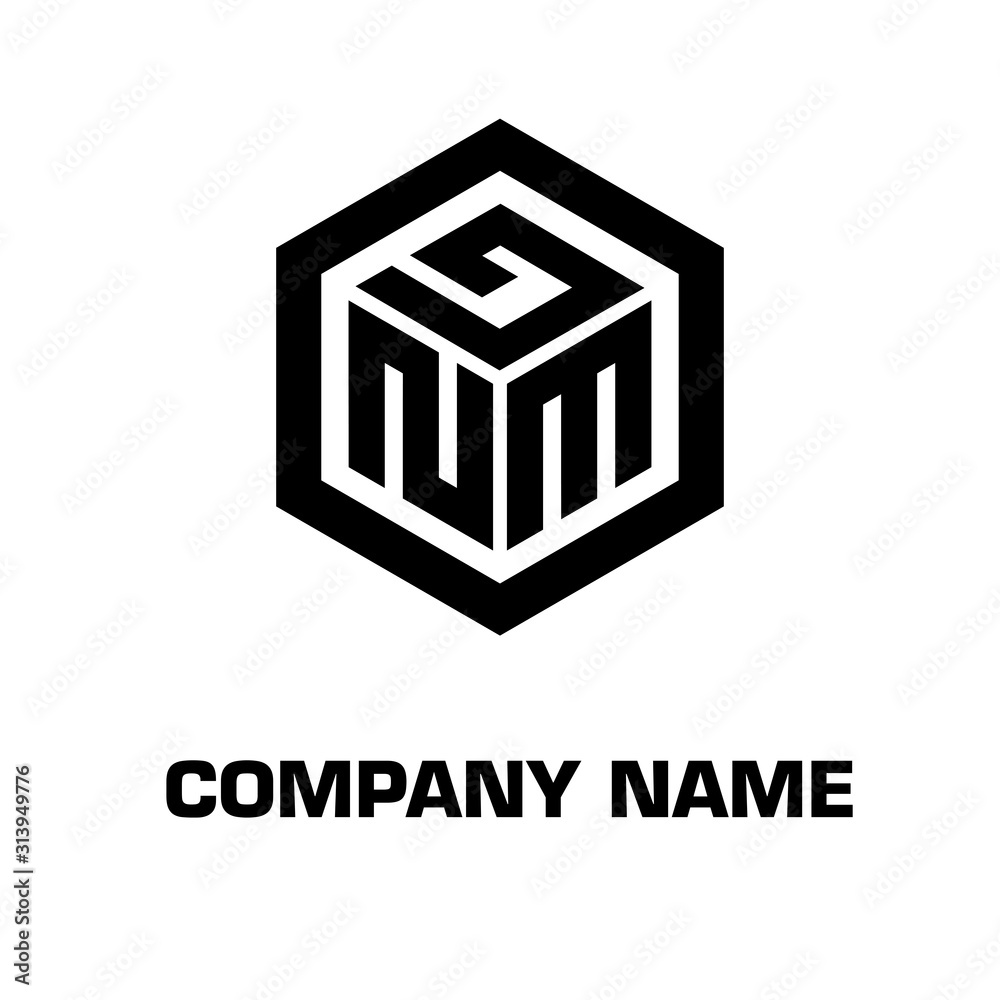 logo hexagon style initial letter for a company and industry logo hexagon style initial letter for a company and industry