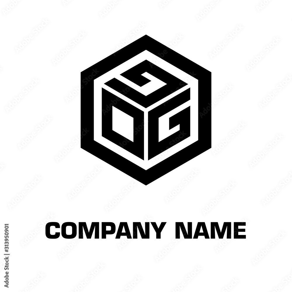 logo hexagon style initial letter for a company and industry logo hexagon style initial letter for a company and industry