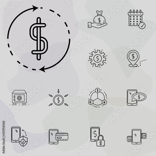 money turnover icon. banking and finance icons universal set for web and mobile
