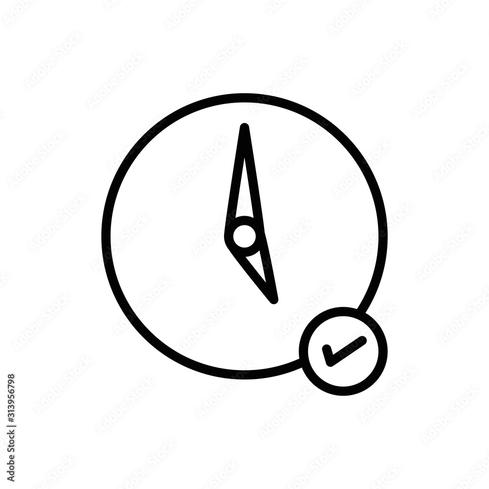 Isolated clock instrument and check mark vector design Isolated clock instrument and check mark vector design