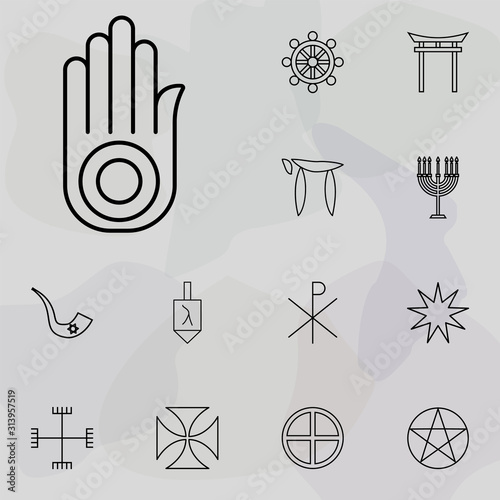 Jainism icon. religion icons universal set for web and mobile