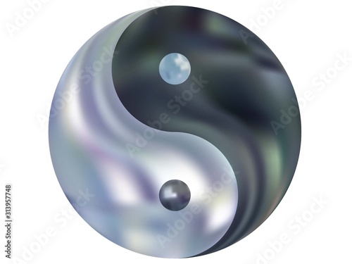 Chromatic background in the form of yin yang.